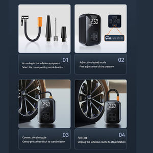 مضخة هواء لاسلكية محمولة قابلة لإعادة الشحن للدراجات والسيارات، مصنوعة من البلاستيك ABS، مع شاشة رقمية وقوة 150 رطل لكل بوصة مربعة - Product Image 4