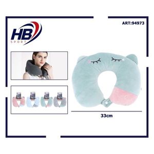 Oreiller de voyage Mitu U-Pillow 33 cm avec support pour le cou et motif chat pour un sommeil confortable en avion ou en voiture - Product Image 3