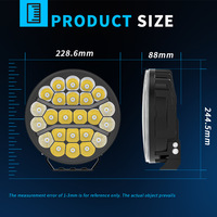 9 Zoll Runde LED-Fahrleuchte 24 LED 96W Weiß Amber Wasserdichter Spot-Scheinwerfer DRL Zusatzlampe