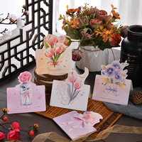 Carte de vœux pop-up rose, cadeau pour la Fête des Enseignants, polyvalente, style fleuriste, espace pour messages écrits à la main, vœux d'anniversaire imprimés