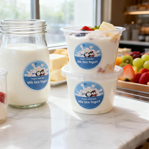 ฉลากขวดนมไวนิลกันน้ำ; สติกเกอร์เครื่องดื่มโยเกิร์ตฟอยล์ทองแบบกำหนดเองสำหรับบรรจุภัณฑ์นมแบบควบคุมอุณหภูมิ - Product Image 5