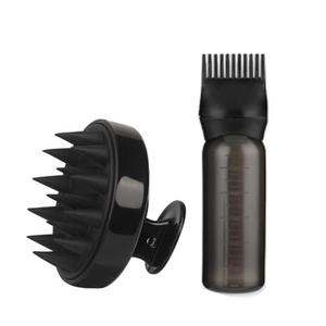 Set de 2 Piezas para el Cuidado del Cabello: Cepillo de Silicona para Masaje del Cuero Cabelludo y Aplicador con Peine para Raíces y Botella con Escala Graduada para Tinte de Cabello - Product Image 6