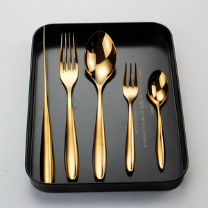 Gold Stainless Steel Silverware Heavy Duty Utensils Gold Plastic Cutlery Plastic Forks Spoons Knife