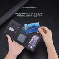 Portefeuille miniature en cuir PU imperméable, porte-cartes, bord cousu, multicolores, pour hommes et femmes, usage quotidien