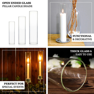 Customized Sizes Open Ended Glass Cylinder Vase Centerpieces Tube Chimney Wedding Crystal Candelabra Candle <strong>Candlesticks</strong> <strong>Holder</strong> - Product Image 4