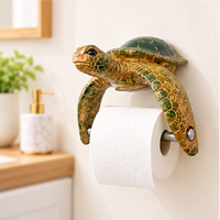 Porte-papier toilette en résine personnalisé en forme de requin, pieuvre, tortue, décorations créatives en résine pour la salle de bain