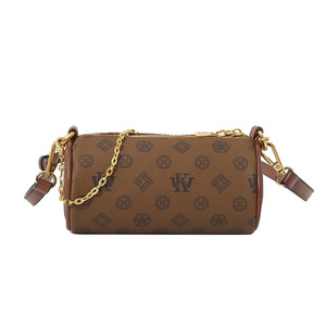 Bolso Bandolera de Piel Sintética para Mujer, Estilo Vintage 2025, Nuevo Diseño de Moda, Cadena Estampada, Cilíndrico, para Fiesta, Versátil - Product Image 6