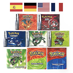 คู่มือ USA FRA NOE ESP สำหรับเกม GBA สีเขียวใบไม้ สีแดงไฟ รูบี้ เอเมอรัลด์ แซฟไฟร์ - Product Image 1