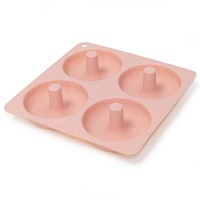 Moule à beignets de forme ronde à 4 cavités Moule à beignets en silicone pour gâteau au chocolat Moule à dessert pour outil de cuisson