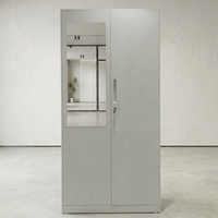 Armoire de classement métallique noire moderne à 2 portes avec étagères réglables, armoire de rangement en acier pour le bureau et l'école
