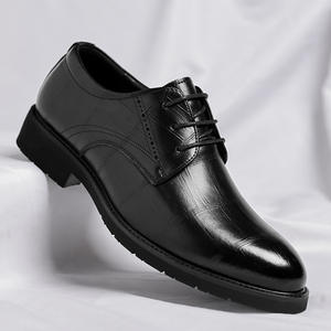 Zapatos Formales de Cuero para Hombre de Alta Calidad, Zapatos Casuales de Moda con Cordones, Negros, Venta Directa de Fábrica, Una Pieza - Product Image 1