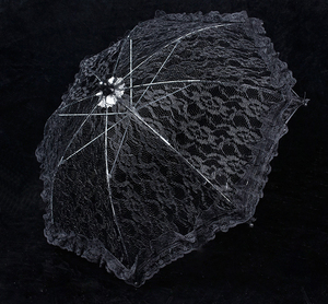 DD1511 романтический свадебный реквизит для фотографий костюм украшение для танцев зонтик вышивка цветок Свадебный белый кружевной зонтик - Product Image 5