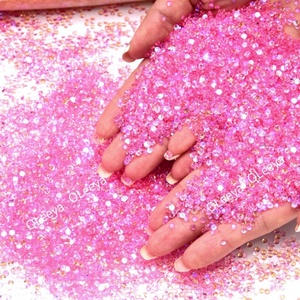 Oleeya Lot en vrac de strass en résine, base transparente, cristaux plats effet gelée et aurora, pour accessoires de nail art DIY - Product Image 2
