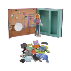 Nueva <span class=keywords><strong>casa</strong></span> <span class=keywords><strong>de</strong></span> muñecas <span class=keywords><strong>de</strong></span> vestir para niñas Creative My Wardrobeand Magnet Dress up Doll Game Box Set para regalos <span class=keywords><strong>de</strong></span> niñas - Product Image 4