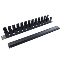 Gestionnaire de câbles horizontal 1U 19 pouces avec couvercle, organiseur de câbles en métal pour armoire de serveur réseau