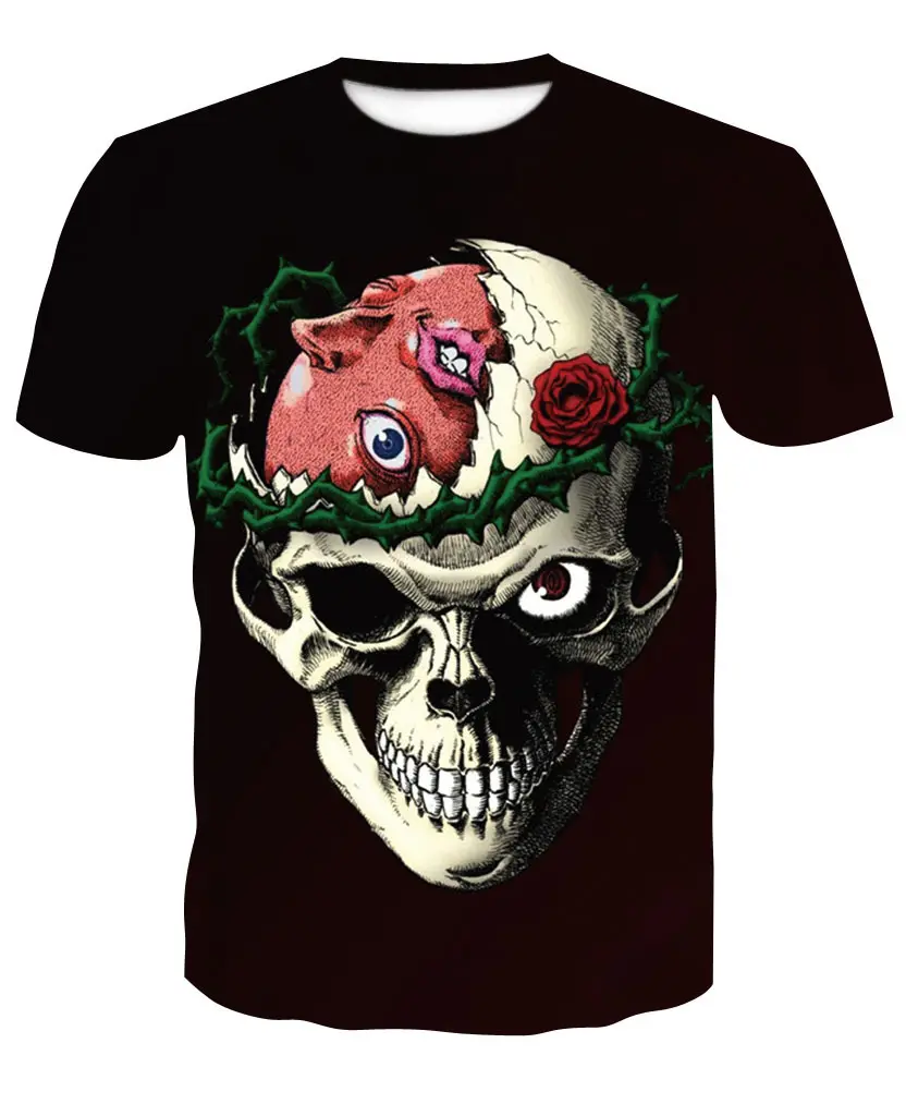 Masked 3D T Shirt Woman Men Skull T shirt Print Summer Tops Halloween Tee Sport Shirt