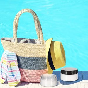 50g 100g 150g 200g 250ml 500ml 8 oz 16poz PET <b>clear</b> Cosmetic Cream Jars <b>Plastic</b> Body Scrub <b>Container</b> with Black Lids - Product Image 6