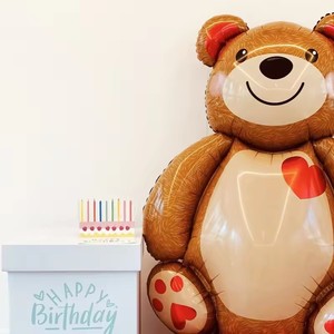 Palloncino Gigante in Alluminio a Forma di Orso Abbracciante per Decorazione Torta Compleanno Bambini, Matrimonio, Baby Shower - Product Image 5