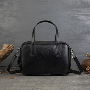 กระเป๋าเอกสารหนังแท้สไตล์วินเทจสำหรับผู้ชายกระเป๋าหนังวัวฟอกฟอกฝาดใส่ผัก - Product Image 6