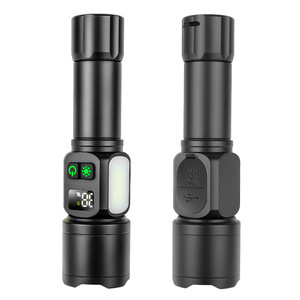 ไฟฉาย LED ความเข้มสูงพร้อมจอแสดงผลดิจิตอล ซูมแบบยืดหดได้ แบตเตอรี่แบบชาร์จไฟได้ แสงสีขาว ใช้กลางแจ้ง - Product Image 2