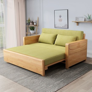 Solid Wood Multifunctional Folding Sofa <b>Bed</b> Dual Purpose Pull Out Couch <b>Space</b> <b>Saving</b> Furniture For Small Living Room Study - Product Image 3
