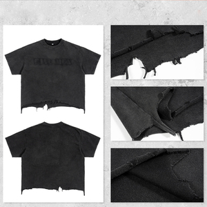 T-Shirt Oversize da Uomo in Puro Cotone 240G con Logo Personalizzato, Stile Vintage e Effetto Invecchiato, Moda Streetwear di Alta Qualità - Product Image 5