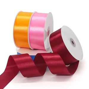 Siap Kirim Pita Satin Satu Sisi Kualitas Terbaik 4CM 50 Yard Per Gulung Pita Poliester untuk Pembungkus Kado - Product Image 4