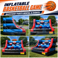 Structure gonflable commerciale de jeu de basket-ball pour événements extérieurs, fêtes et carnavals, avec jeu de score et de tir