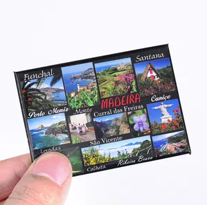 Custom Size Tinplate Fridge Magnet Custom Printing Scenery Photo Souvenir For Hanging On Refrigerator