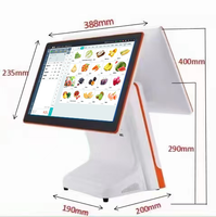 Máquina de pago POS de pantalla dual 15 + 15/11.6 pulgadas Windows 10 Android Google GMS SERVER Barato Windows 10/Android POS Caja registradora