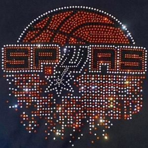 Nuevo parche termoadhesivo de diamantes de imitación de los San <span class=keywords><strong>Antonio</strong></span> Spurs para ropa, diseño de equipo de baloncesto con brillo. - Product Image 5