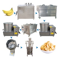 Friteuse de chips de banane à haut rendement/ligne de production de chips de plantain/découpeuse de chips de banane
