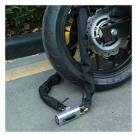 Système d'alarme hautement efficace, cadenas intelligent à chaîne, anti-cisaillement, anti-sawing, acier inoxydable, orange fluorescent, cadenas à chaîne pour vélo 90/110 mm