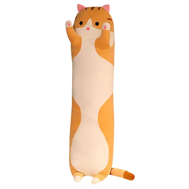Fabrik-Großhandel individuelles OEM-Langes Katzenkissen ungekleidetes Plüsch Katzenhautbezug weiches Plüsch Katzen-Tierkissen