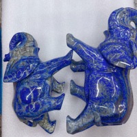 Vente en gros de bijoux Bozhiluan, sculptures d'éléphants sculptées en lapis-lazuli et en cristal poli, figurines de collection pour la décoration de la maison
