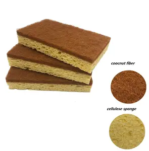 Éponge de Cellulose complexe de noix de coco écologique Éponge de cuisine de nettoyage de Cellulose de plat naturel