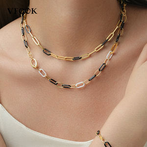 Pendientes de Cerámica de Dos Tonos VFOOK, Modernos, Antideslustre, Oro Sólido de 18K, Joyería Diaria para Mujer, Multiusos, para Perforaciones - Product Image 3