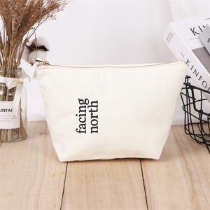 Bolsa de Cosméticos de Lona con Cierre de Cremallera, Estilo Minimalista, Estampado de Letras, Tamaño Pequeño, Almacenamiento Práctico - Product Image 2
