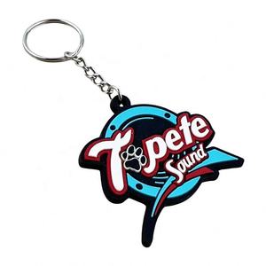 Llavero de PVC con diseño de logotipo personalizado 3D 2D llavero de PVC suave llavero de goma suave lindo conejo regalo llavero - Product Image 3