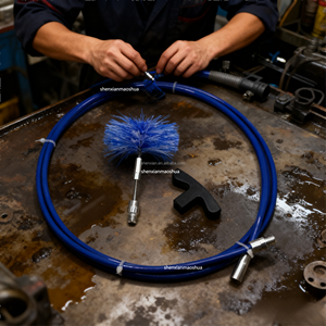 <span class=keywords><strong>Kit</strong></span> <span class=keywords><strong>de</strong></span> brosse <span class=keywords><strong>de</strong></span> nettoyage <span class=keywords><strong>de</strong></span> cheminée flexible <span class=keywords><strong>de</strong></span> 10 pieds en PP et nylon, poignée en plastique, robuste, pour la maintenance des tuyaux d'évacuation des poêles à granulés et des sèche-linge - Product Image 3