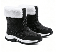Bottines imperméables pour femmes, bottes de neige douces et chaudes avec doublure moelleuse, lacets, confortables, pour la randonnée en plein air, résistantes au froid hivernal