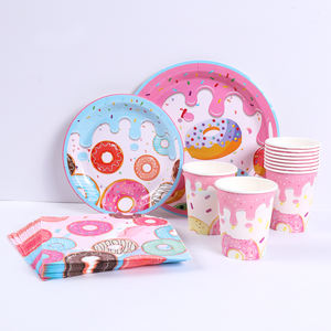 Sweet One Donut Thème Anniversaire Assiettes En <span class=keywords><strong>Papier</strong></span> Tasses Serviettes Convient pour Donut 1er Anniversaire Garçon ou Fille Fête Fournitures Décorations - Product Image 1
