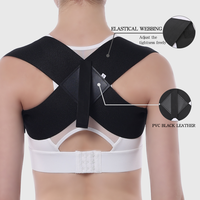 Ceinture de soutien dorsal ajustable pour corriger la posture, avec protection, sangle élastique noire, légère, logo personnalisé accepté