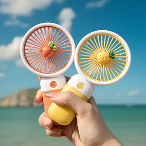 Ventilador de bolsillo portátil, miniventilador portátil recargable por USB, diseño de frutas de dibujos animados para estudiantes, actividades interiores y exteriores - Product Image 1