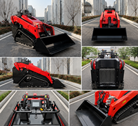 Mini-chargeuse compacte sur chenilles, capacité de charge de 650 kg, moteur Kubota, verrouillage de sécurité, plusieurs accessoires pour la construction agricole
