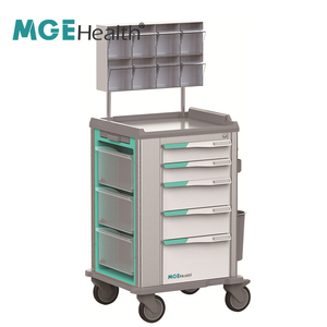 Xe đẩy cấp cứu hiện đại 5 ngăn kéo, hộp gây mê trong suốt, khung hợp kim nhôm, dùng trong bệnh viện, sử dụng lâm sàng - Product Image 2
