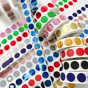 Nhà máy bán Scratch-off không thấm nước dính Stickers 16 Mét vòng tròn nhãn cho mã vạch 1000 cái/cuộn đầy màu sắc Scratch Off nhãn - Product Image 6