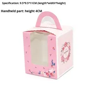 Boîte à cupcakes fenêtrée à cellule unique portable spécifique à la cuisson YZ, compatible avec l'emballage de boîte-cadeau et l'emballage de boîte à bonbons
