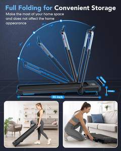 Caminadora Plegable con Inclinación Manual del 10%, Capacidad de 360 lb, Plataforma para Caminar en el Escritorio, <span class=keywords><strong>Manillar</strong></span> Inteligente, 3 en 1, Uso en Casa/Oficina, <span class=keywords><strong>Sin</strong></span> Ensamblaje, Fácil de Usar - Product Image 4