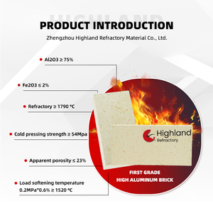 Vật liệu lò chịu lửa cao nguyên gạch nung oxy hóa nhà sản xuất gạch nhôm cao - Product Image 2